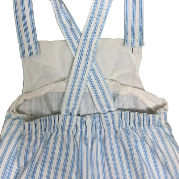 Vintage 60's Carter's Baby Overalls Blue White Stripes Farm Cow Horse 12 Months - Picture 6 of 8